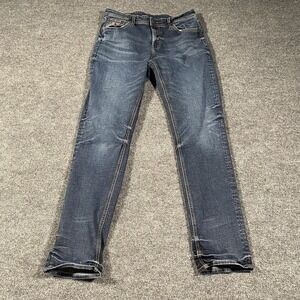 Chevignon Straight Fit Morrison Stretch Whiskered Blue Denim Jeans Mens 32x32